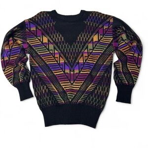80s vintage multi-coloured wool sweater #retro